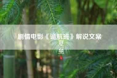 剧情电影《诡航班》解说文案